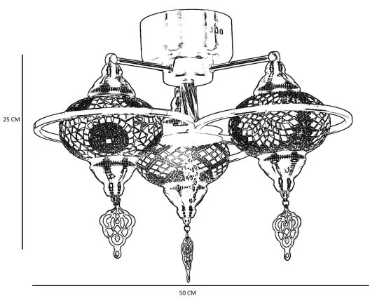 Lustră aplicată YENI 3xE27/40W/230V alamă
