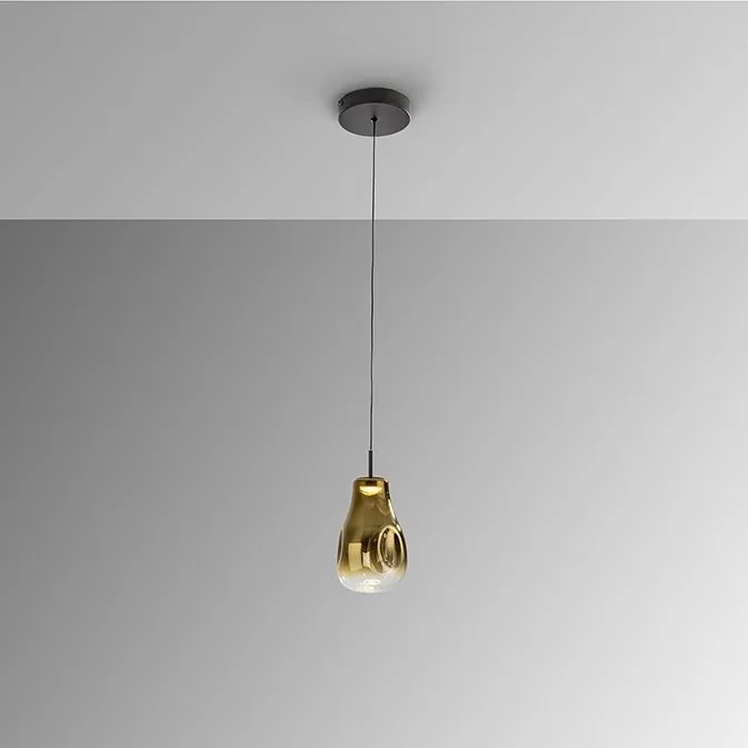 Pendul LED design modern Aledis negru/ auriu