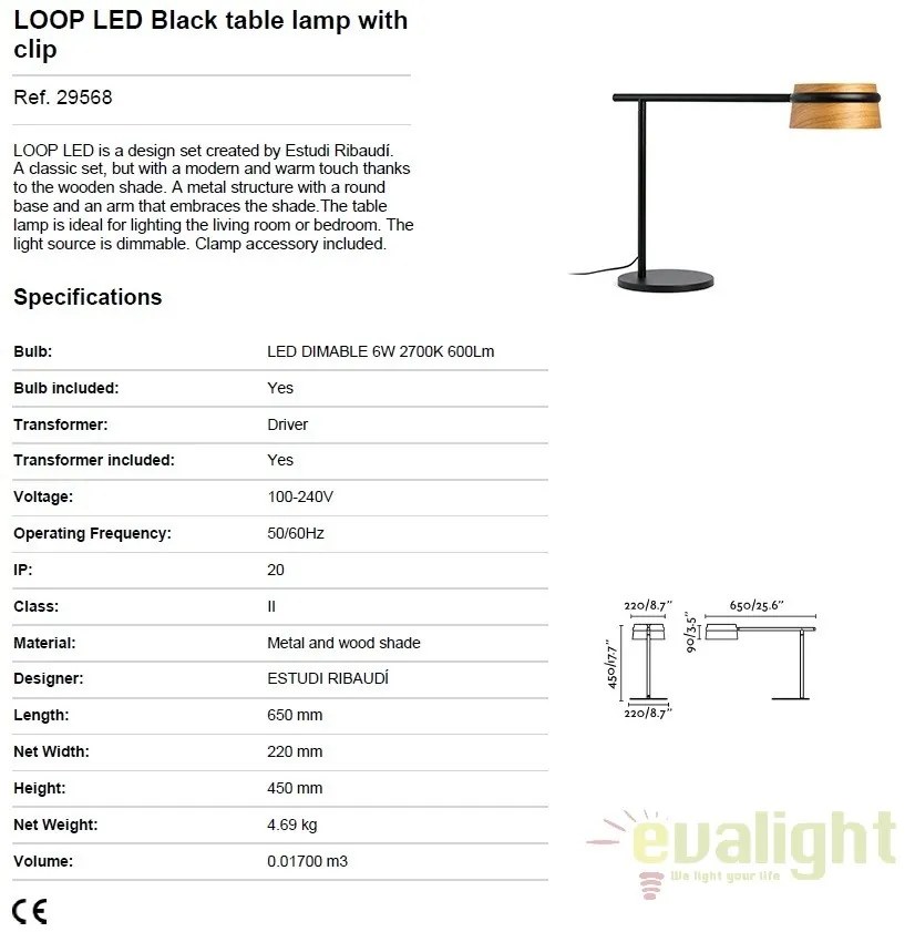 Veioza LED / Lampa de masa dimabila design deosebit LOOP 29568