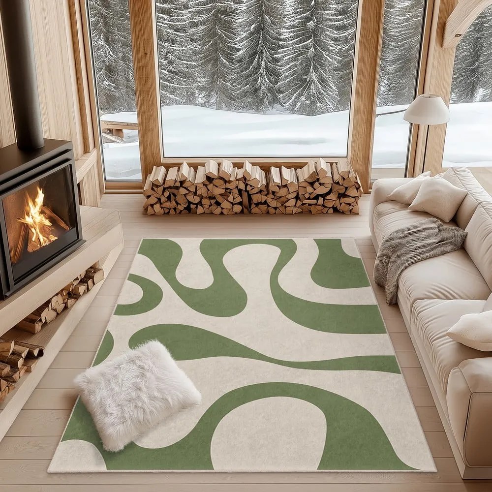 Covor tip traversă verde lavabil 80x200 cm Matcha Latte – Mila Home