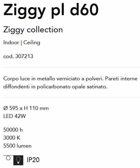 Plafoniera LED design modern Ziggy pl d60 neagra