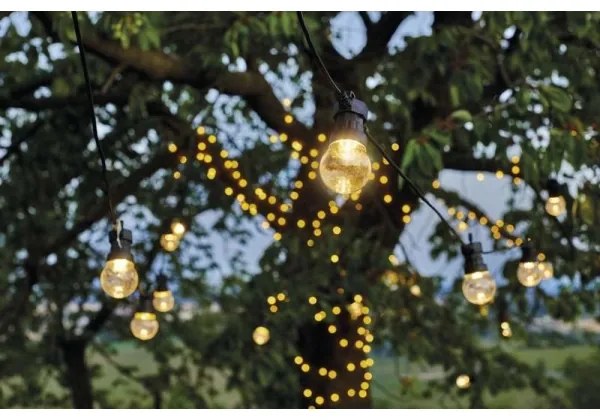 Ghirlandă LED decorativă pentru exterior, 10 LED/10 m, IP44, transparentă