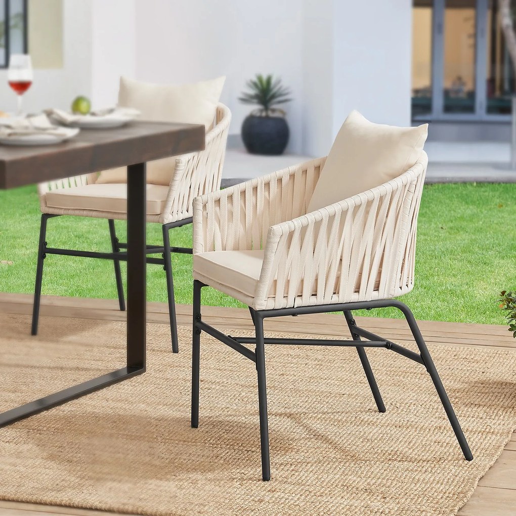 Jusky 2 scaune metalice - bej