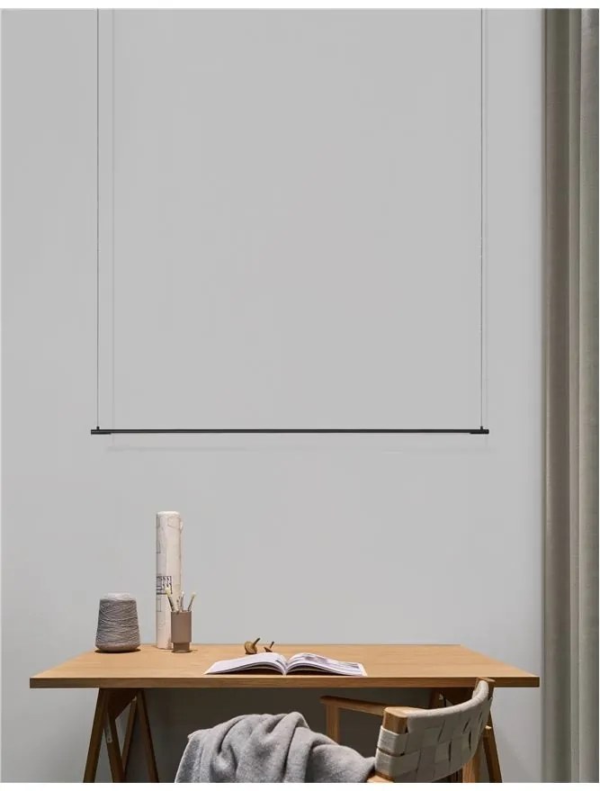 Lustra LED suspendata design liniar ELETTRA negru, L-120cm