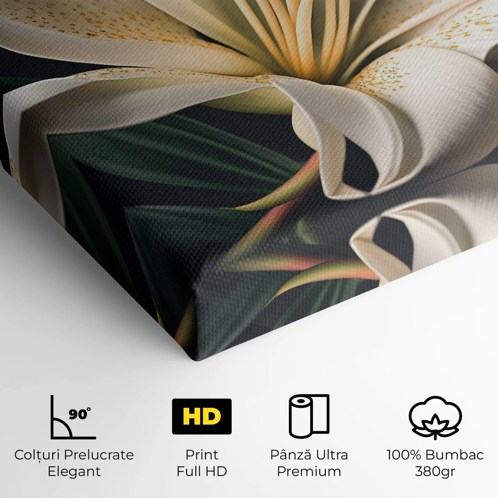 Tablou Canvas, 50x100cm, Dormitor si Living, Flori, Crini, Big Lily View