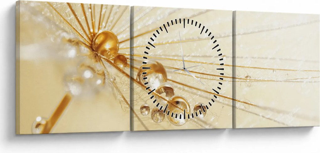 Tablou - Fotografie macro de păpădie (cu ceas) (90x30 cm)