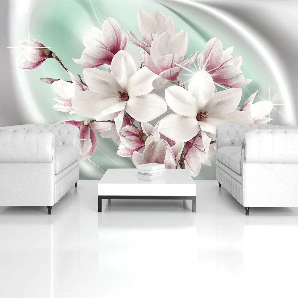 Fototapet - Flori albe și roz (152,5x104 cm)