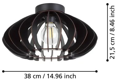 Plafonieră Eglo 900999 COSSANO 1xE27/40W/230V d. 38 cm negru
