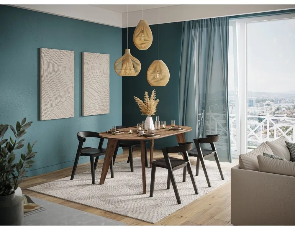 Masă de dining cu blat cu aspect de lemn de nuc 100x180 cm Lago – TemaHome