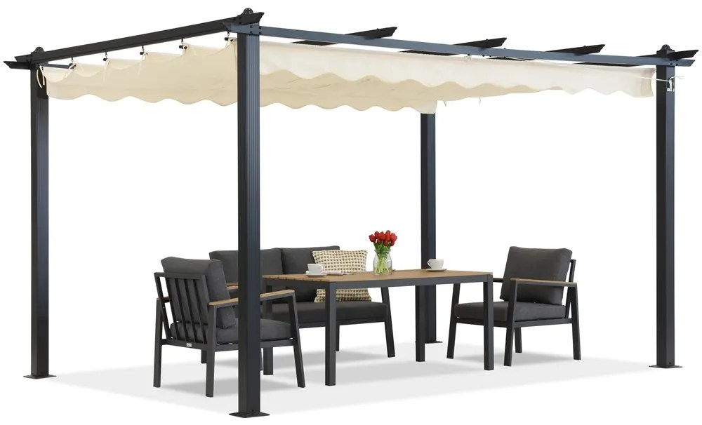 Barbados pergolă terasă 3x4 m Garden Point antracit bej