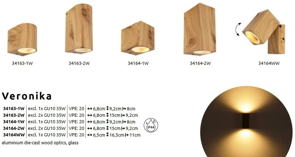 Aplica cu spot pentru iluminat exterior design modern IP44 Veronika