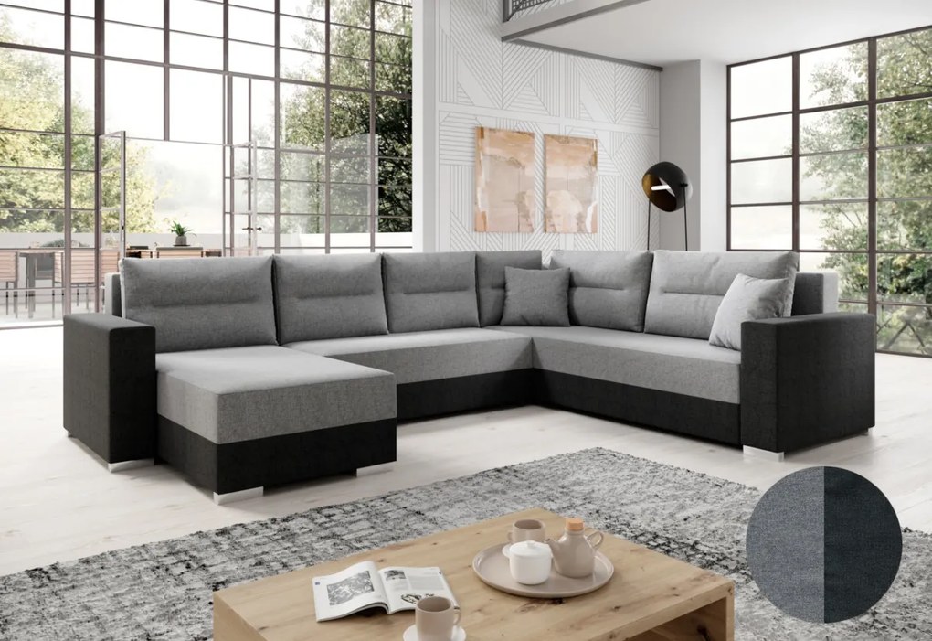 Supermobel Set canapea în formă de U GERD, 314x90x217, berlin 02/madryt 1100