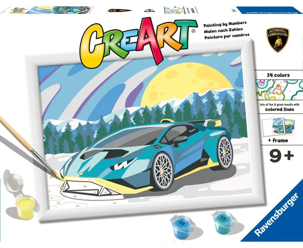 CREART PICTURA PE NUMERE PENTRU COPII LAMBORGHINI - RAVENSBURGER (RVSPBN23664)