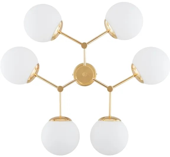 Lustră pe tijă FOTON 6xE14/40W/230V aurie/albă