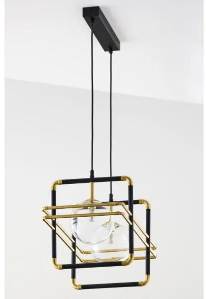 Lustră pe cablu Jupiter 2029 FIORI 2xG9/10W/230V negru/auriu/transparent