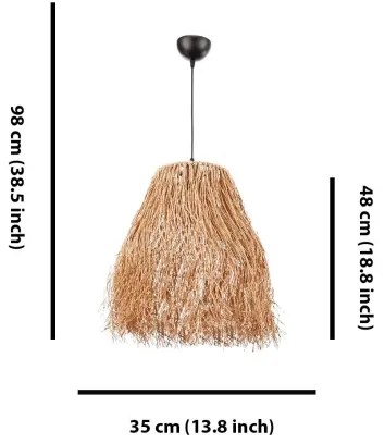 Lampă suspendată FRINGE cu cablu 1xE27/40W/230V, abajur din rafie