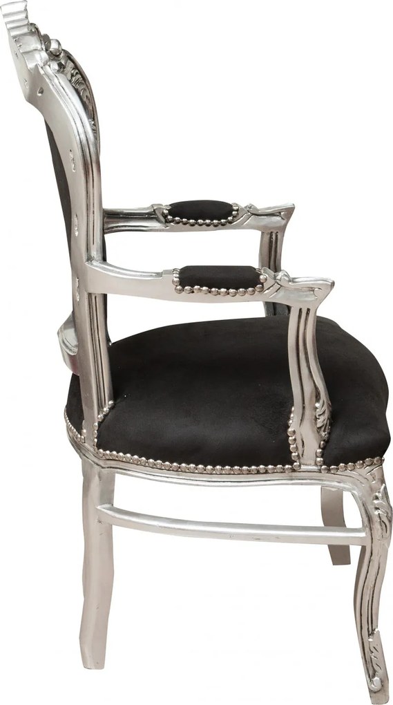 Fotoliu stil francez Ludovic al XVI-lea din lemn masiv de fag, negru