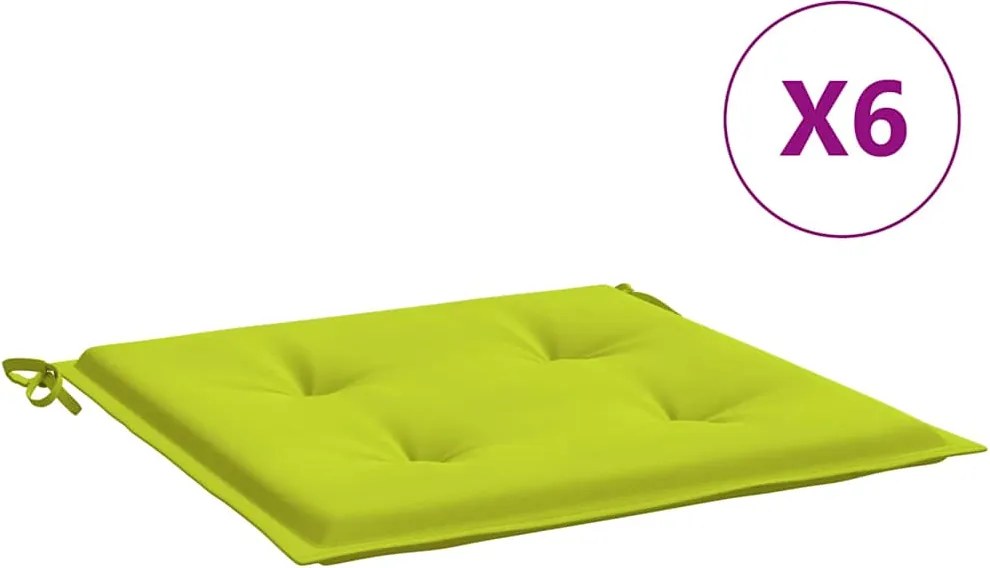 vidaXL Perne scaune grădină 6 buc. verde 40x40x4 cm țesătură Oxford
