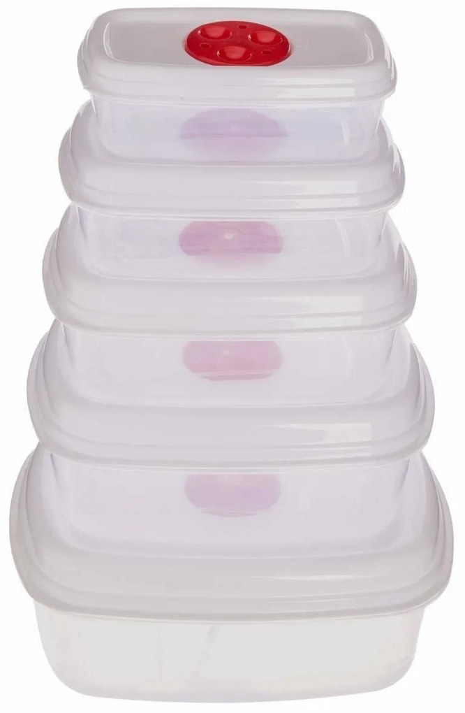Set recipiente pentru alimente, 5 dimensiuni, ideale pentru microunde