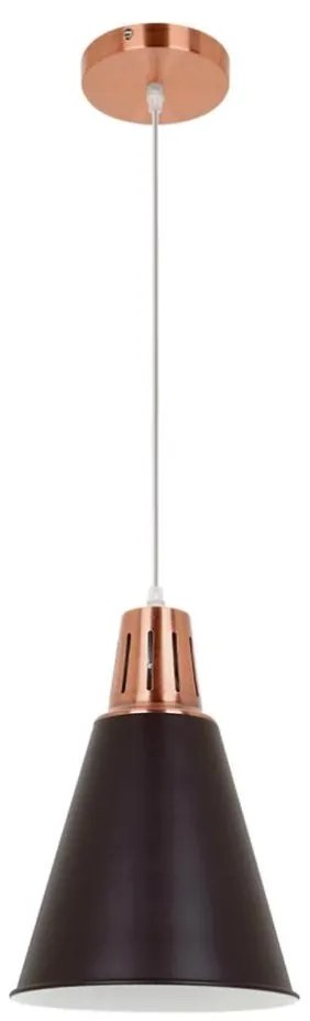 Klausen KL 6236 - Lustr SHADE 1xE27/15W/230V cupru/negru pe cablu