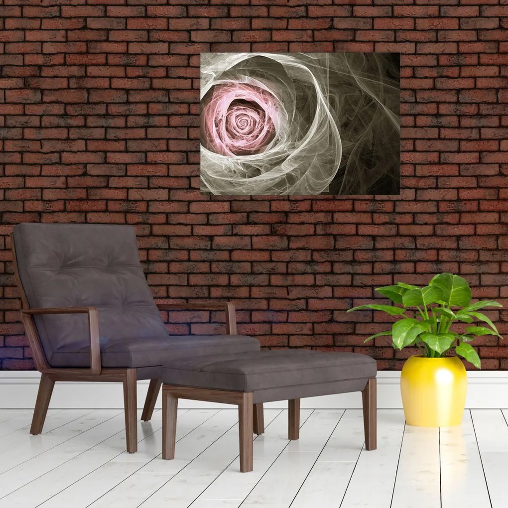 Tablou - Abstract trandafir roz deschis roz (70x50 cm)