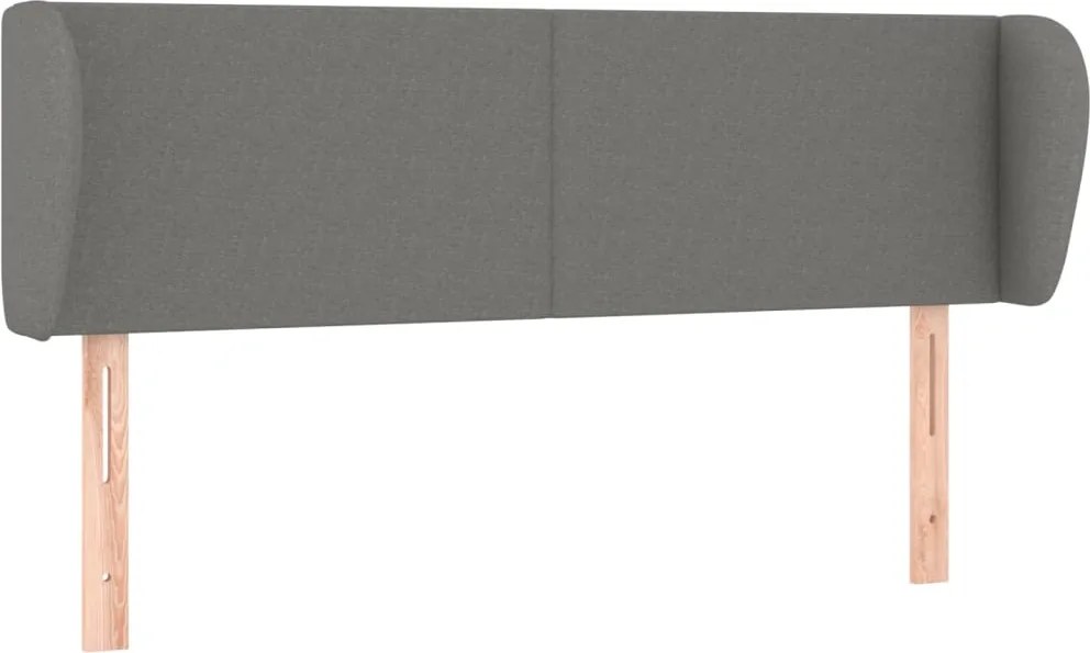 vidaXL Tăblie de pat cu aripioare gri închis 147x23x78/88 cm textil