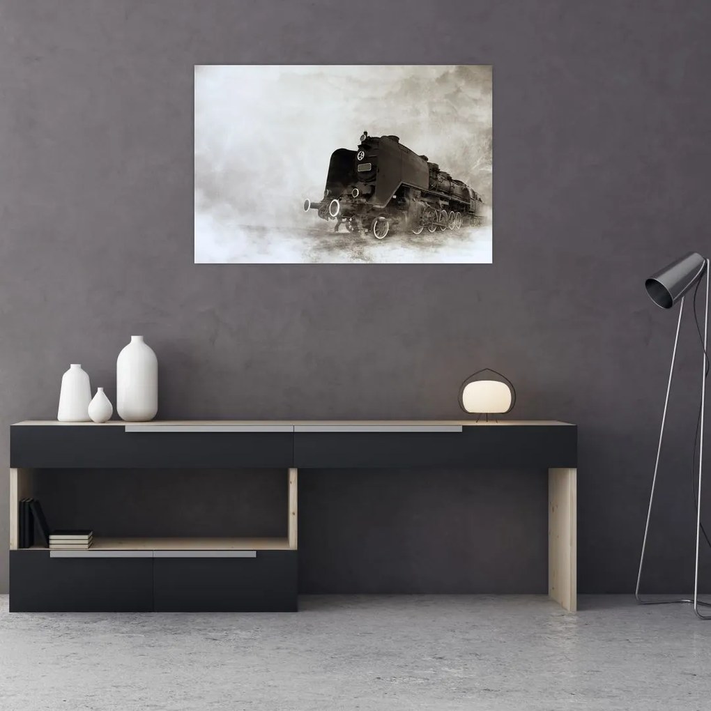 Tablou - Tren în ceață (90x60 cm)