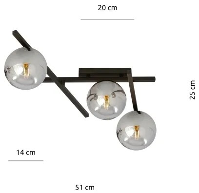 Plafonieră SMART 3xE14/10W/230V negru/gri