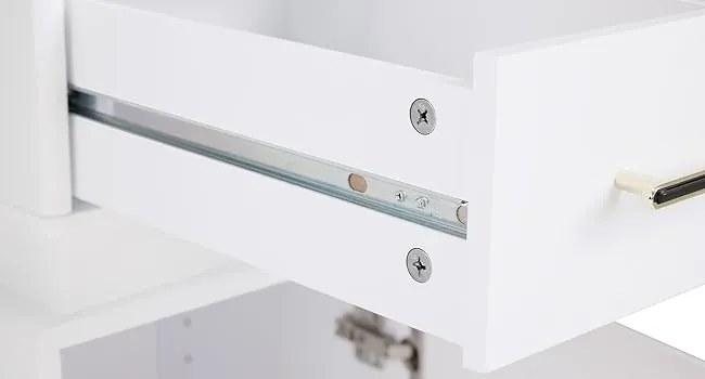 MANIA201 - Masuta manichiura, 120 cm, cu aspirator incorporat, masa cosmetica - Alba