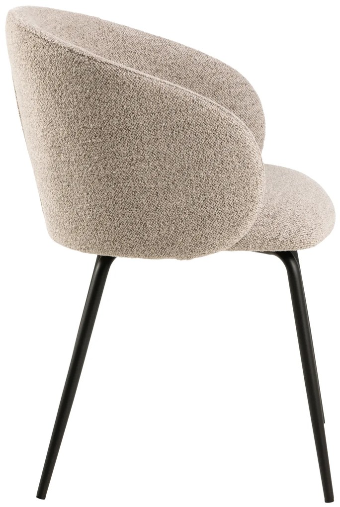 MAZZONI EXPORT CLARA Bej Latte (material Monza 60)/picioare negre - SCAUN MODERN ADÂNC TAPIȚAT PENTRU SALON/LIVING/BIROU LOFT