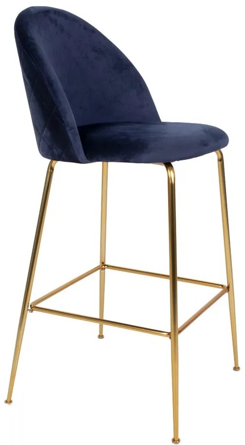 Set 2 scaune bar tapițate House Nordic Lausanne, albastru-arămiu