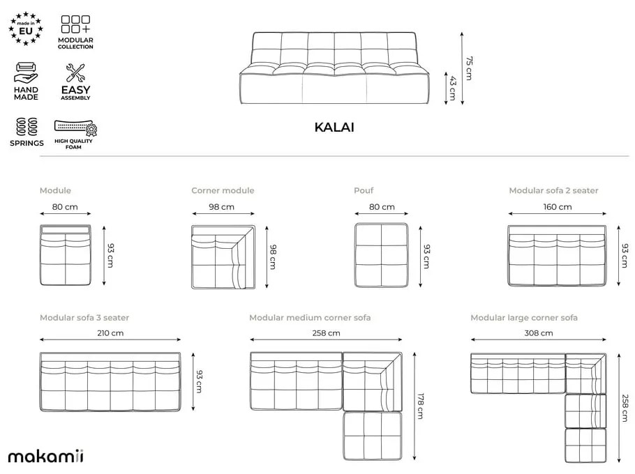 Modul pentru canapea modulară Kalai – Makamii