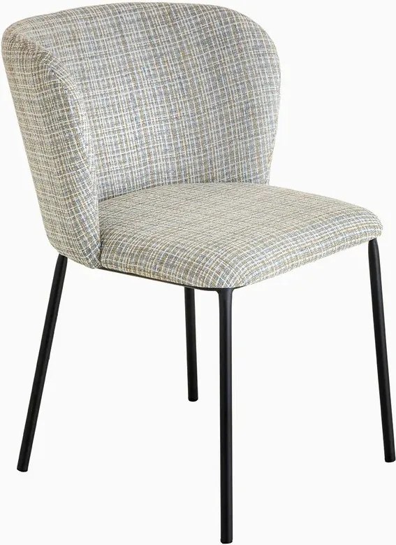 Set 2 scaune stil retro cu tesatura in carouri LYON albastru