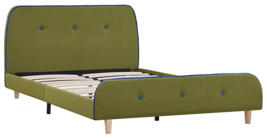 Cadru de pat, verde, 120 x 200 cm, material textil Verde, 120 x 200 cm