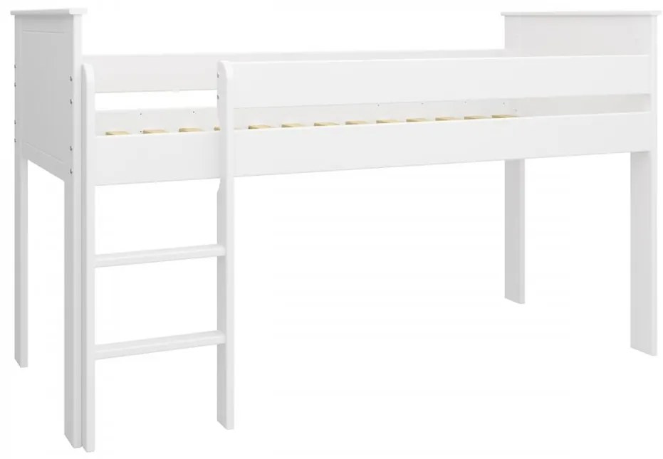 Pat înălțat Albrim 90 x 200 cm, alb mat