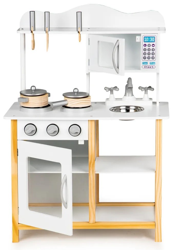 Bucătărie pentru copii din lemn cu cuptor alb