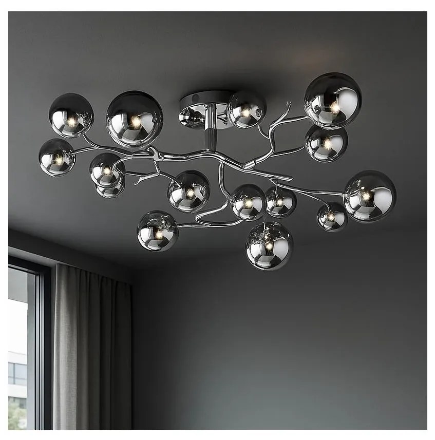 Lustră LED aplicată Brilagi MISTEL 15xG9/3W/230V crom lucios/fumuriu