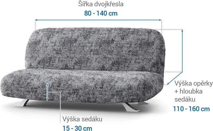 Gaico Huse bielastice MARMO gri 2fotoliu cu manere de lemn (l. 80 -140 cm)