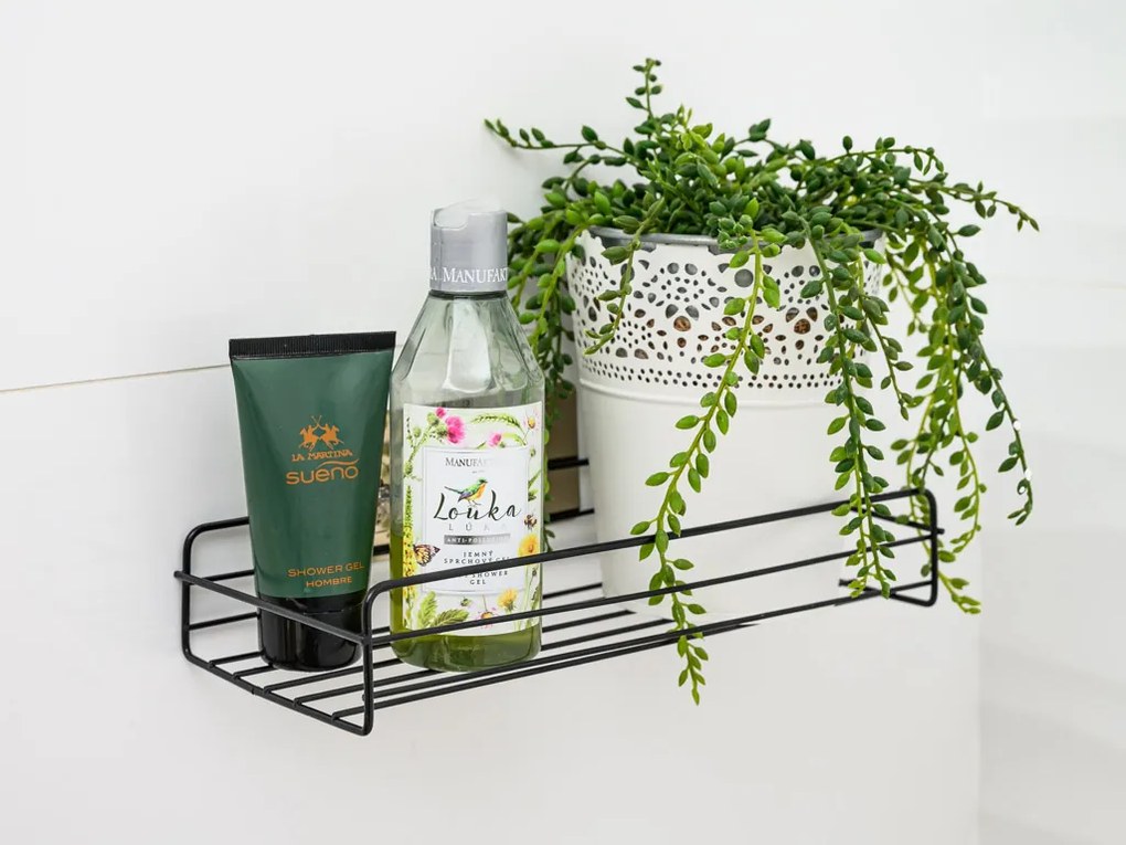 Etajera de baie fara gaurire VIENTO, neagra