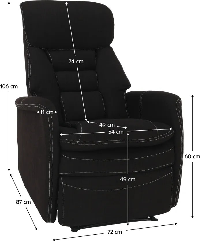 Fotoliu pentru relaxare, material textil ciocolatiu, KOMFY