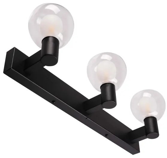 Aplica de perete pentru baie POLA, 3xG9/5W/230V, IP44, negru/transparent
