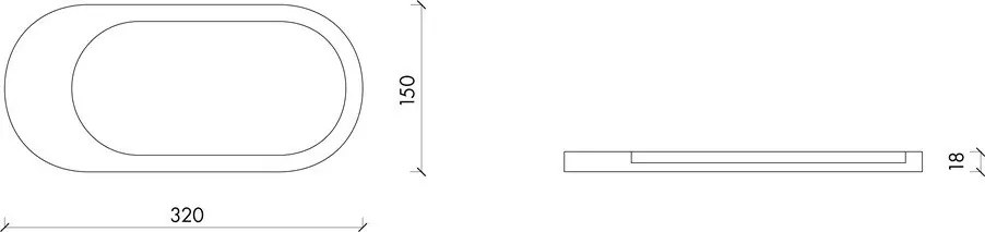 Tavă decorativă din lemn 15x32 cm Tenu – noo.ma