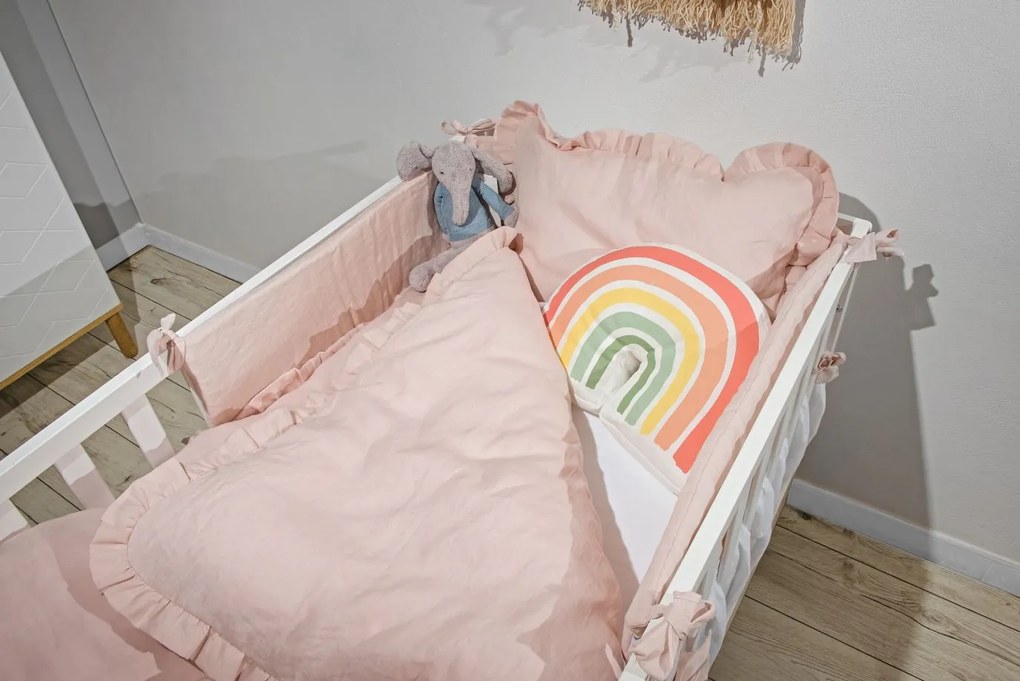 Lenjerie de pat din in pentru patut DUSTY PINK, mar. M