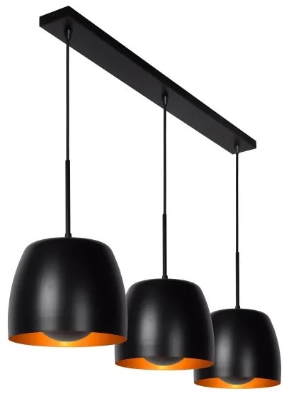 Lustră pe cablu NOLAN 3xE27/40W/230V neagră Lucide 30488/03/30