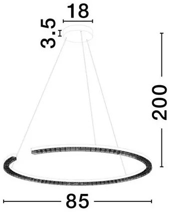 Lustra circulara aluminiu alb GREAMY D-85cm