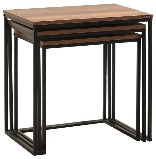 SET 3x măsuță de cafea maro