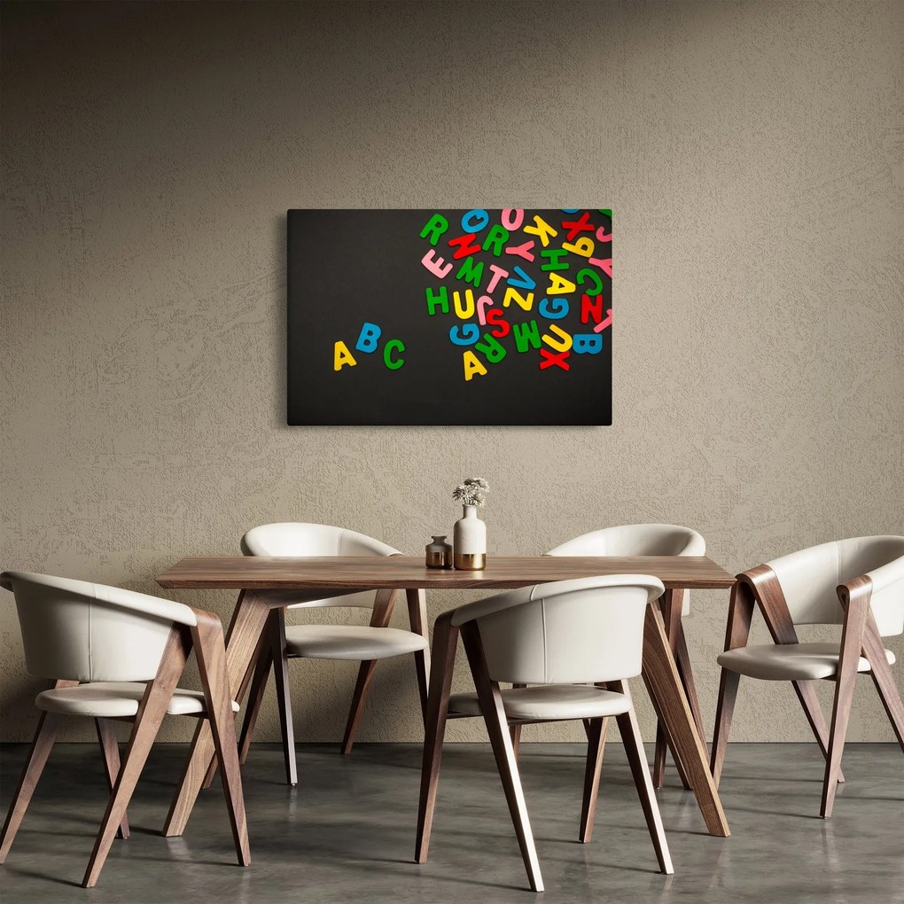 Tablou - litere colorate (90x60 cm)