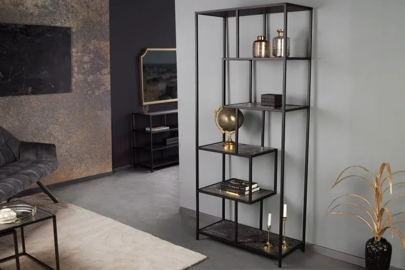 Raft design industrial Slim Line 185x77cm, negru