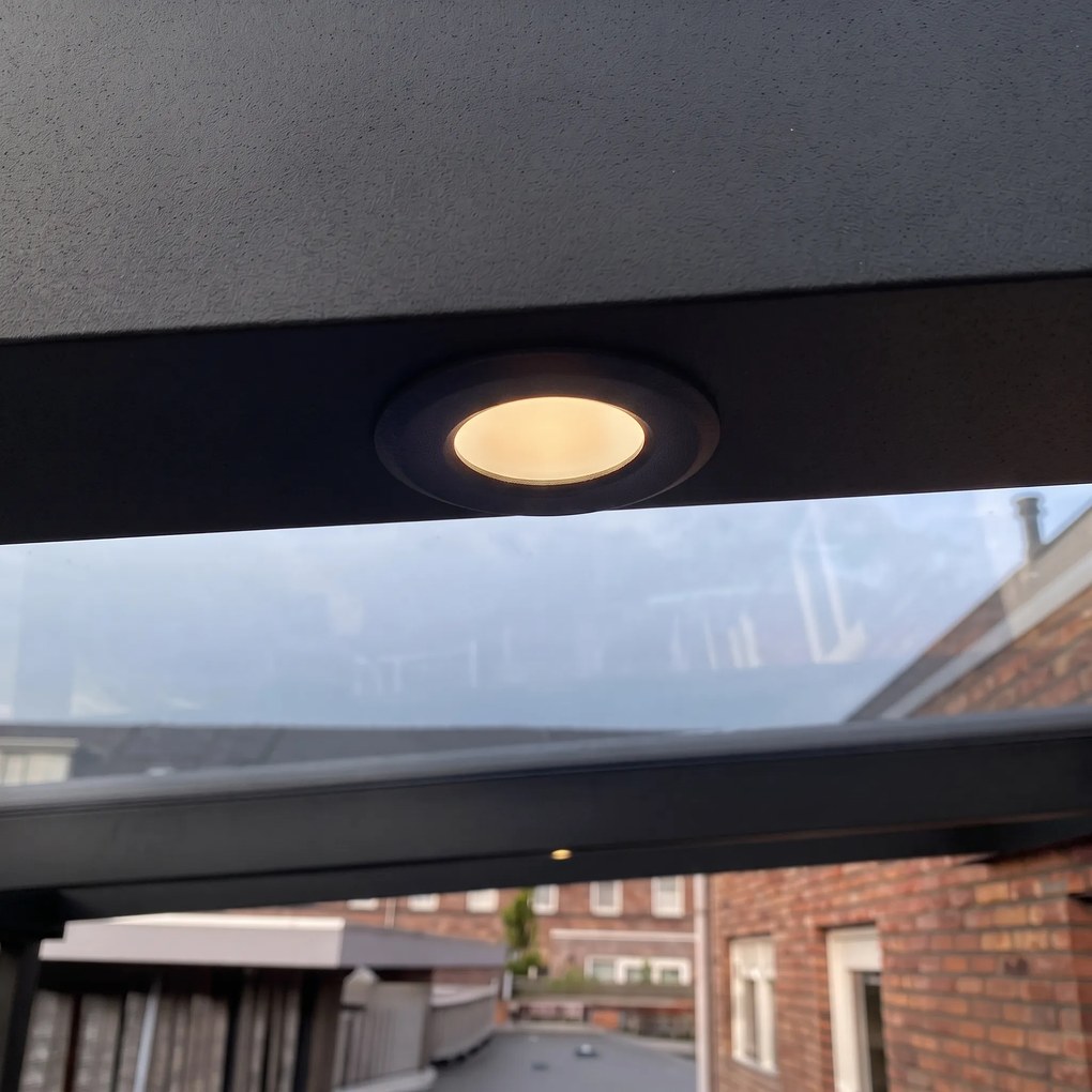Set de 5 spoturi încastrate moderne negre, inclusiv LED IP67 - Linsey