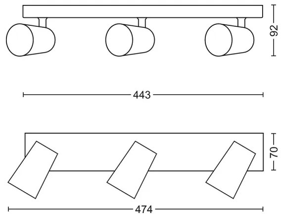 Spot MYLIVING PAISLEY 3xGU10/5,5W/230V Philips 50573/48/PN